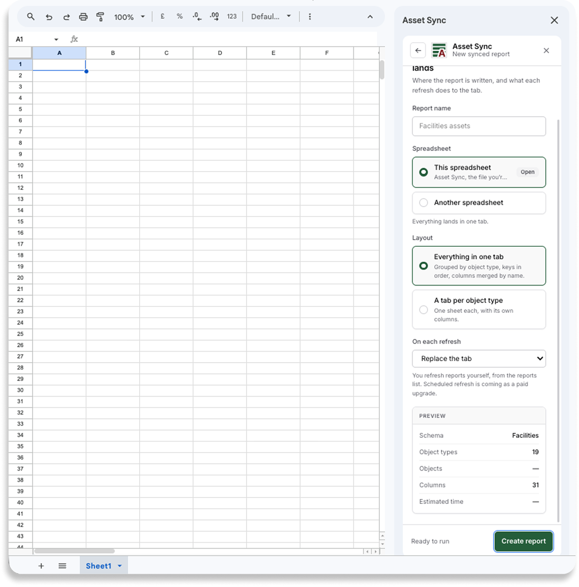 Asset Sync sidebar: Name it and place it